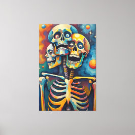 Drie-eenheid van mortaliteit - Abstract 3-koppig s Canvas Afdruk
