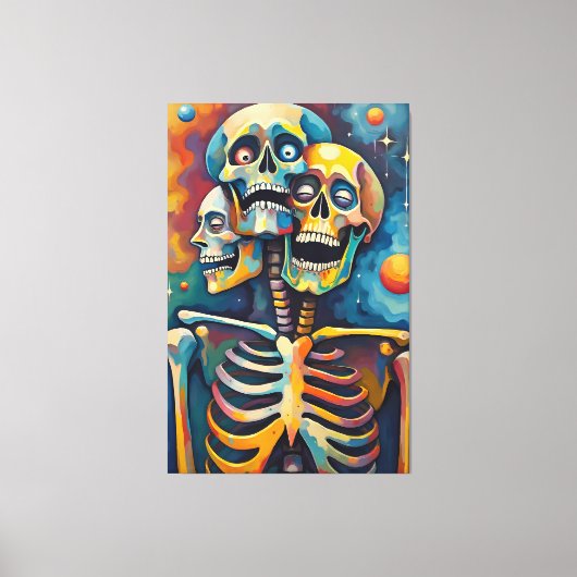 Drie-eenheid van mortaliteit - Abstract 3-koppig s Canvas Afdruk (Voorkant)