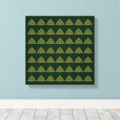 Drie-eenheidsknoop groene canvas afdruk (Insitu (Houten vloer))