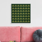 Drie-eenheidsknoop groene canvas afdruk (Insitu (Woonkamer))