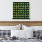 Drie-eenheidsknoop groene canvas afdruk (Insitu (Slaapkamer))