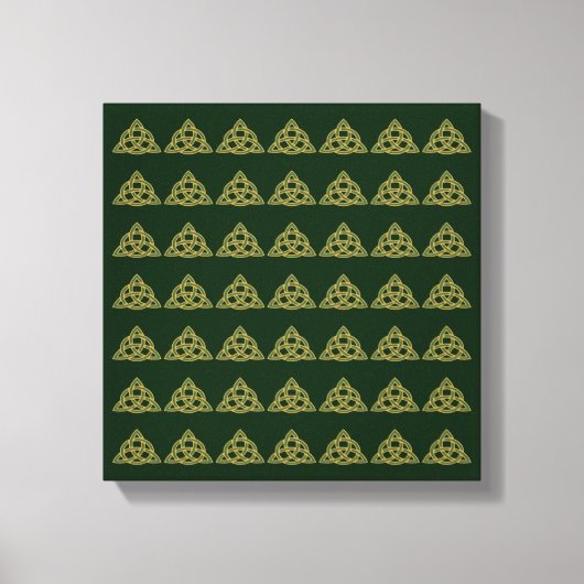 Drie-eenheidsknoop groene canvas afdruk (Voorkant)