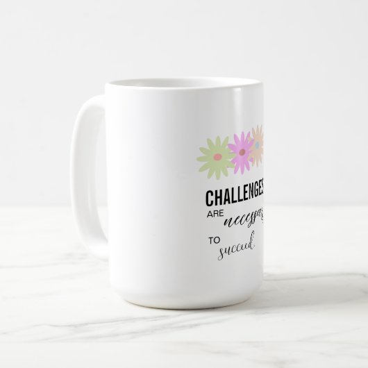 Drie eenvoudige bloemen koffiemok (Voorkant links)