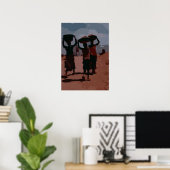 Drie eenzame figuren poster (Thuiskantoor)