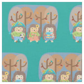 Drie egels in het bossen kind stof (Close Up)