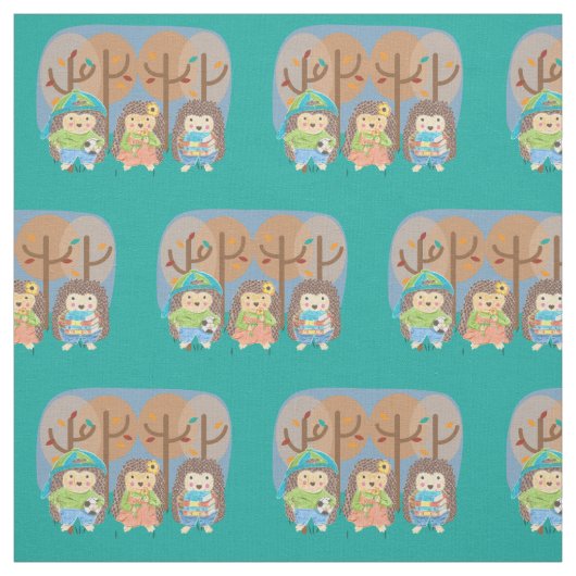 Drie egels in het bossen kind stof (Swatch)