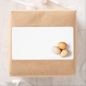 Drie eieren op witte achtergrond etiket (Insitu)