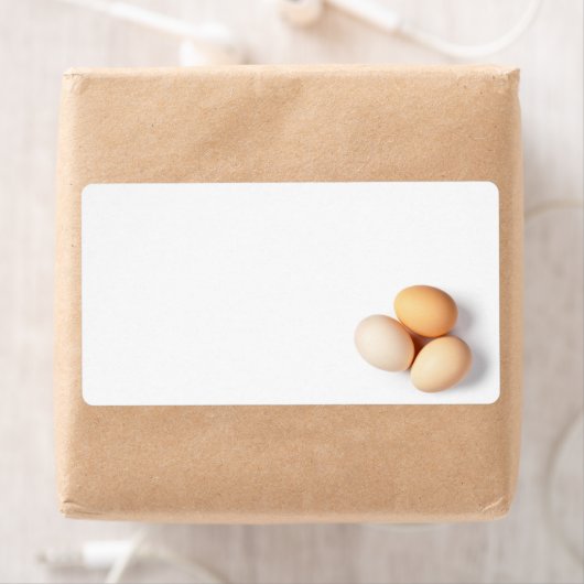 Drie eieren op witte achtergrond etiket (Insitu)