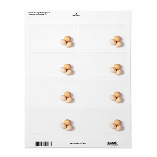 Drie eieren op witte achtergrond etiket (Full Sheet)