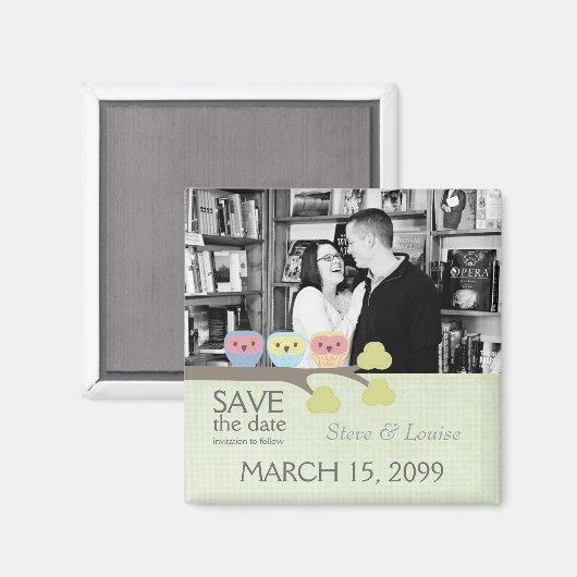 Drie Eigenaars Weddenschap sparen de Datum Magnet  (Voorkant / Achterkant)