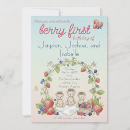 Drie-eiige Berry Eerste Verjaardagsfeestje Kaart
