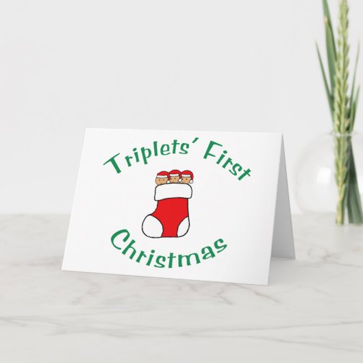 Drie-eiige tweeling Kerstmis - Kous (geen datum) Feestdagen Kaart (Voorkant)