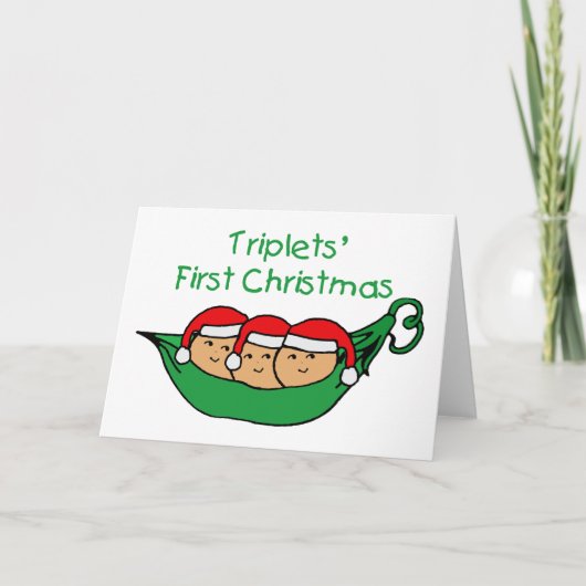 Drie-eiige tweeling Kerstmis - Peul (geen datum) Feestdagen Kaart (Voorkant)