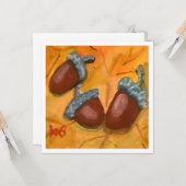 Drie eikels kaart (Voorkant / Achterkant in situ)