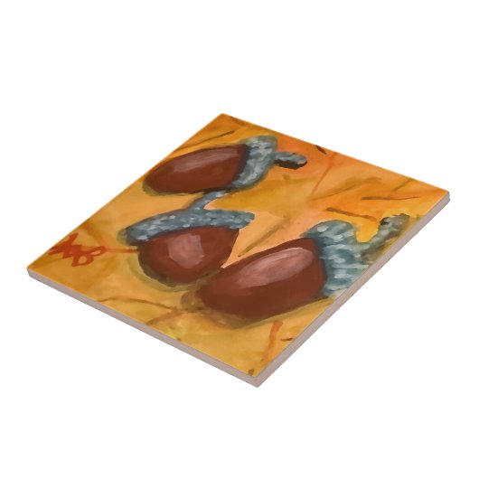 Drie eikels tegeltje (Zijkant)