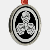 Drie eikenbladeren(1) in cirkel metalen ornament (Rechts)