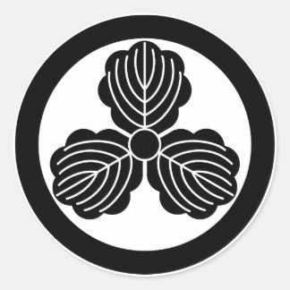 Drie eikenbladeren(1) in de cirkel ronde sticker