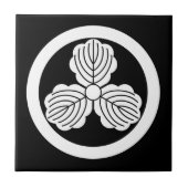 Drie eikenbladeren(1) in de cirkel tegeltje (Voorkant)