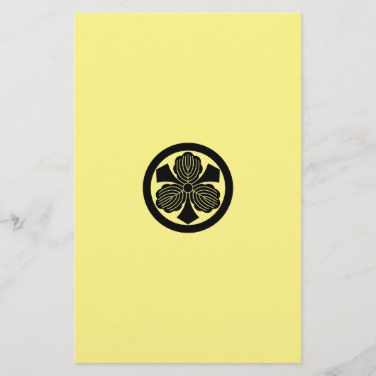 Drie eikenbladeren met zwaarden in cirkel briefpapier (Voorkant)