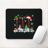 Drie Elf Santa Rendier Hockey Uitrustingen Xmas Pl Muismat (Met muis)