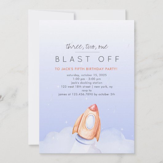 Drie en twee een ontploffing van de ruimte verjaar kaart (Voorkant)