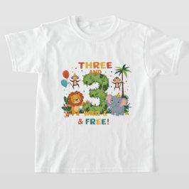 Drie en Wild & Free - Verjaardag van het Oerwoud T-shirt