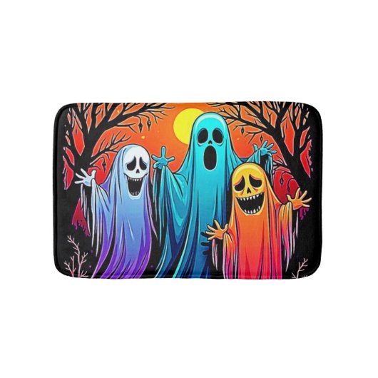 Drie enge Halloween-spookontwerpen Badmat (Voorkant)