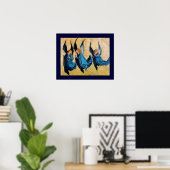 DRIE ENGELEN IN BLAUW POSTER (Thuiskantoor)