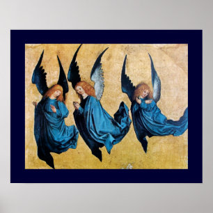 DRIE ENGELEN IN BLAUW POSTER