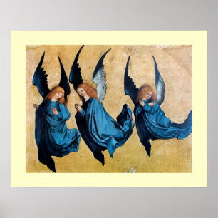 DRIE ENGELEN IN BLAUW POSTER