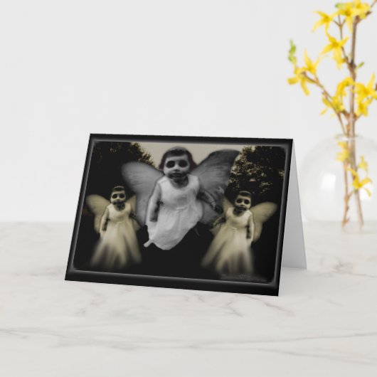 Drie Engelen Kaart (Gele Bloem)