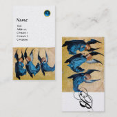 DRIE ENGELEN MONOGRAM, Blauwe Saffier Witte Parel Visitekaartje (Voorkant / Achterkant)