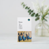 DRIE ENGELEN MONOGRAM, Blauwe Saffier Witte Parel Visitekaartje (Staand voorkant)