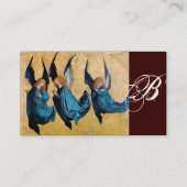 DRIE ENGELEN MONOGRAM, Perkament Blauw Saffier Visitekaartje (Achterkant)