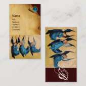 DRIE ENGELEN MONOGRAM, Perkament Blauw Saffier Visitekaartje (Voorkant / Achterkant)