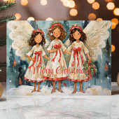Drie engelenkoor Kerstmis Feestdagen Kaart