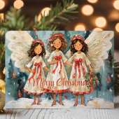 Drie engelenkoor Kerstmis Feestdagen Kaart