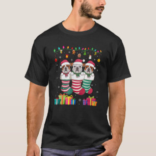 Drie Engelse Bulldog in Sock Funny Boys Girls Kind T-shirt