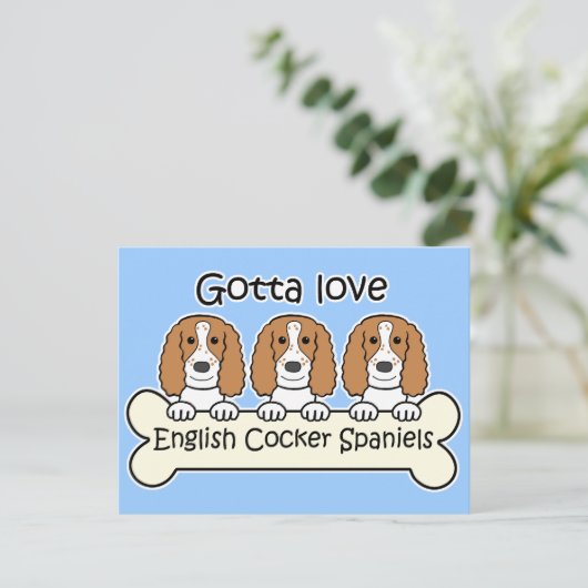 Drie Engelse Cocker Spaniels Briefkaart (Staand voorkant)