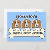 Drie Engelse Cocker Spaniels Briefkaart (Voorkant / Achterkant)