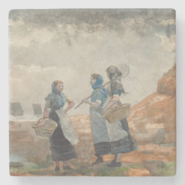 Drie Engelse Fisher Girls (bij Tynemouth) Stenen Onderzetter