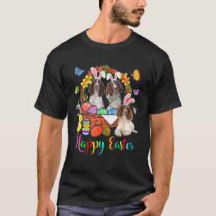 Drie Engelse pit-spaniel in paaseieren T-shirt
