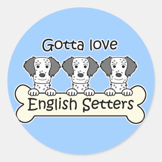 Drie Engelse setters Ronde Sticker (Voorkant)