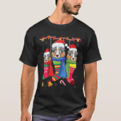Drie Engelse Shepherd Dog Inside kerstsokken T-shirt (Voorkant)