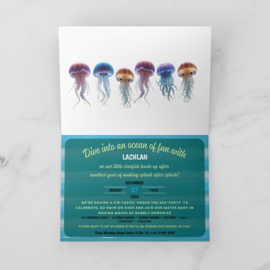 Drie-enorme partij gevouwen horizontale uitnodigin (Binnen)