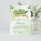 Drie erwten in een Kaart met luierspoel invoegen (Staand voorkant)