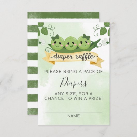 Drie erwten in een Kaart met luierspoel invoegen (Voorkant / Achterkant)