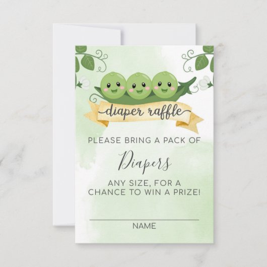 Drie erwten in een Kaart met luierspoel invoegen (Voorkant)