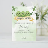 Drie erwten in een Kaart met luierspoel invoegen (Staand voorkant)