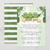 Drie erwten in een peul Dank u kaartennota Triplet Kaart (Voorkant / Achterkant)